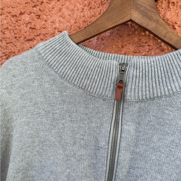 Men’s Sweater Gray 1/4 Zip Cotton Nylon Knit Pullover Casual Preppy Size 2XL - Picture 2 of 5